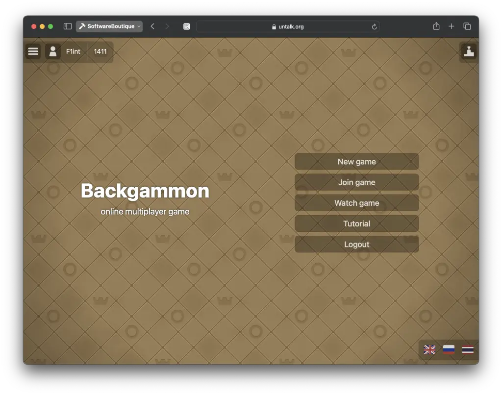 Backgammon online game